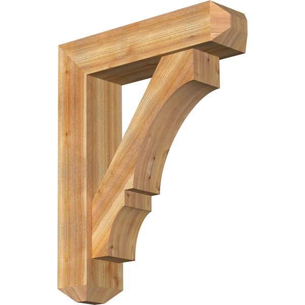 Ekena Millwork Balboa Craftsman Rough Sawn Bracket w/ Offset Brace, Western Red Cedar, 8"W x 32"D x 40"H BKT0806X32X40BOA04RWR - main